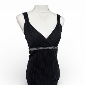 White House Black Market Black Polyester Tank Sleeveless Crinkle Womens Size XS